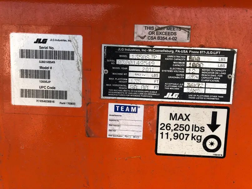 2011 JLG 1350 SJP (Serial # 300149549) - Image 12