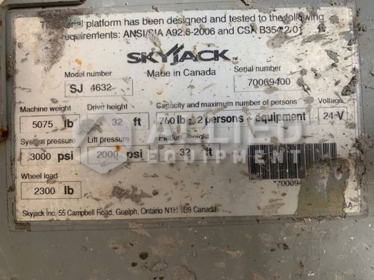 Used 2012 Skyjack SJIII4632 (Serial # 70009400) - Image 10