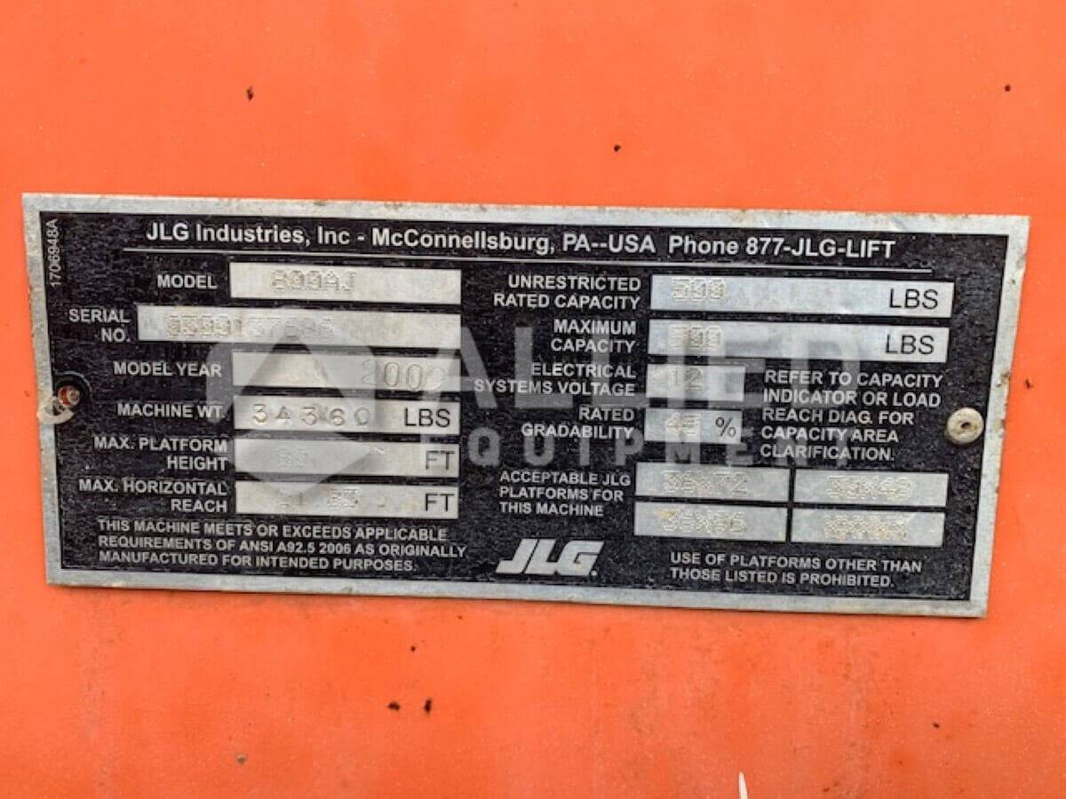 Used 2011 JLG 800AJ (Serial # 300150308) - Image 2