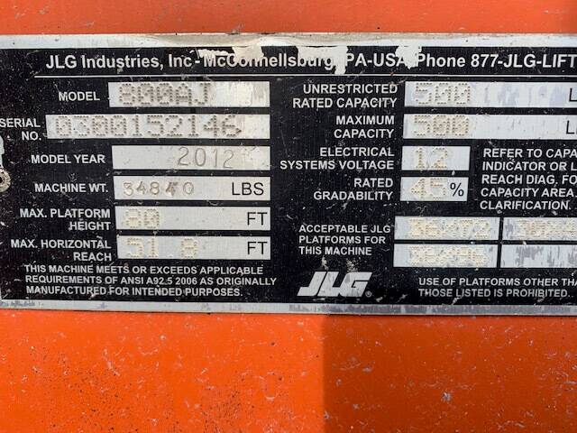2011 JLG 800AJ (Serial # 300152146) - Image 5