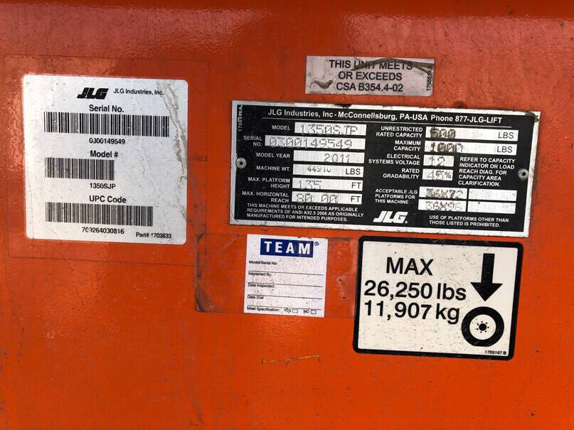 2011 JLG 1350 SJP (Serial # 300149549) - Image 12
