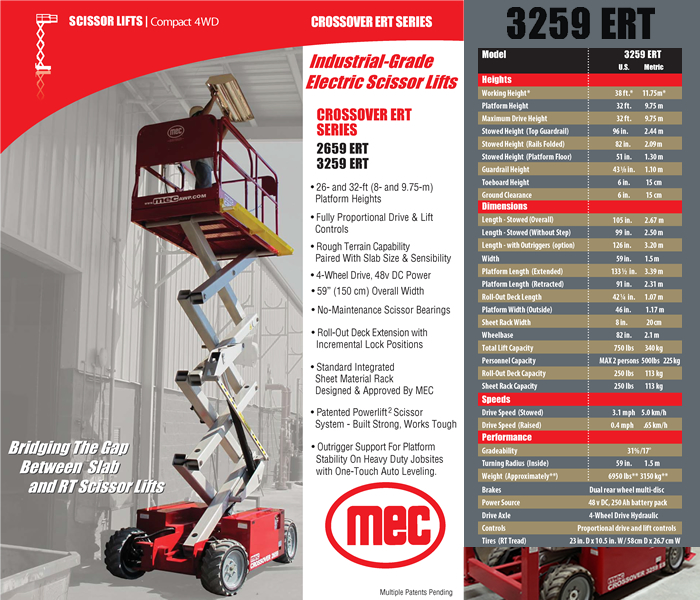 MEC 3259 ERT Scissor Lift for Sale or Rent - CanLift Equipment
